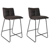 Barhocker-Set Jeremy 2er-Set ca. 44x87 cm Anthrazit - Anthrazit/Schwarz, KONVENTIONELL, Textil/Metall (44/87/50cm) - MID.YOU