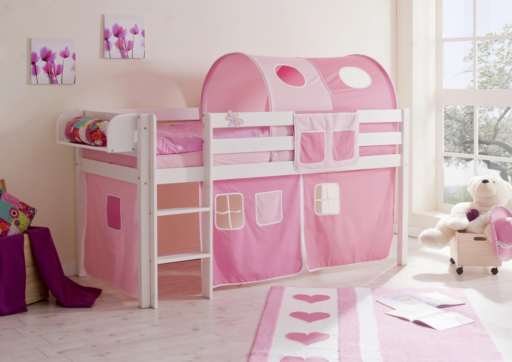 Spielbett Holz Malte ca. 90x200 cm Rosa - Pink/Rosa, Natur, Holz (90/200cm) - MID.YOU