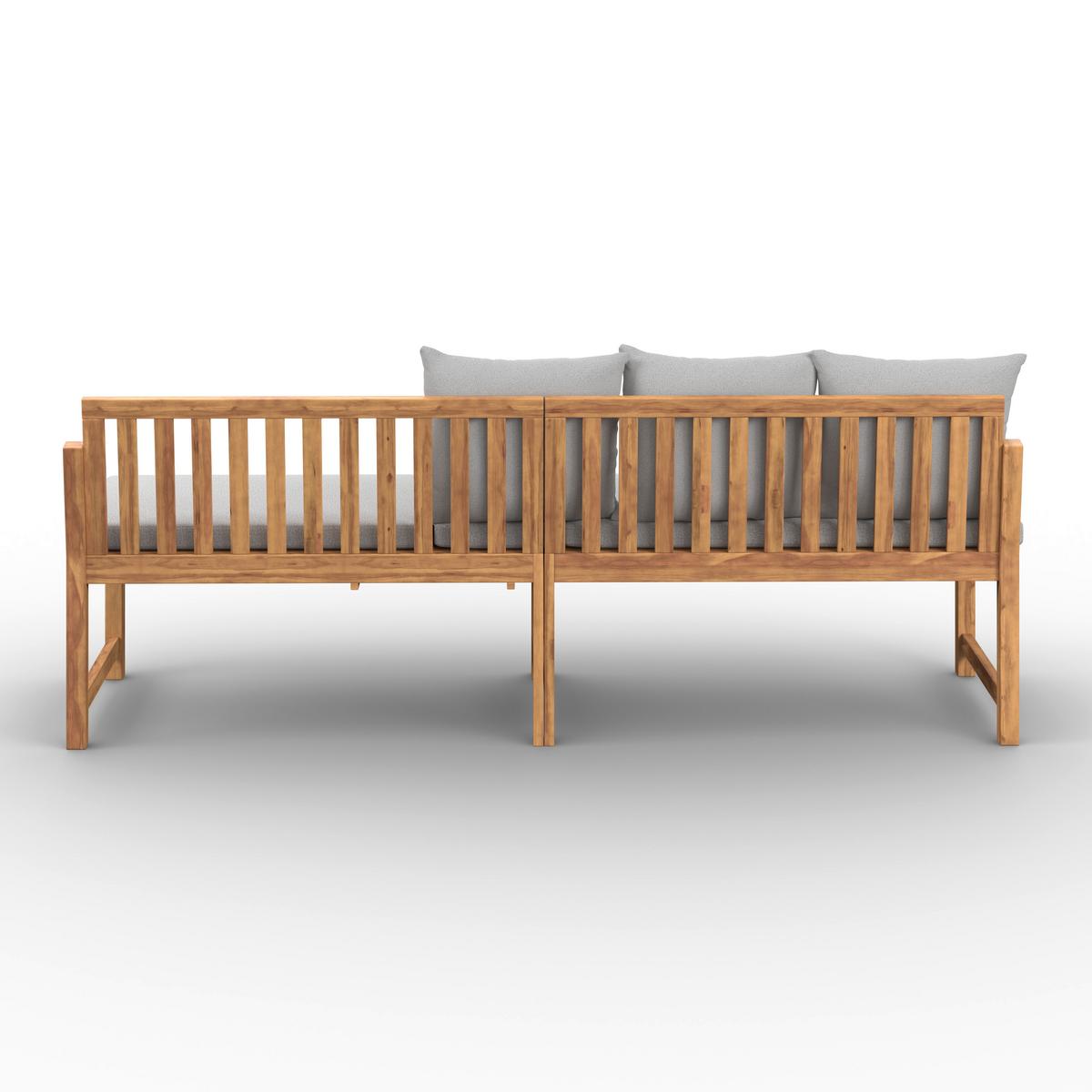 Klupa Junoa - siva/boje bagrema, Moderno, drvo/tekstil (200/75/60cm) - Bessagi Garden