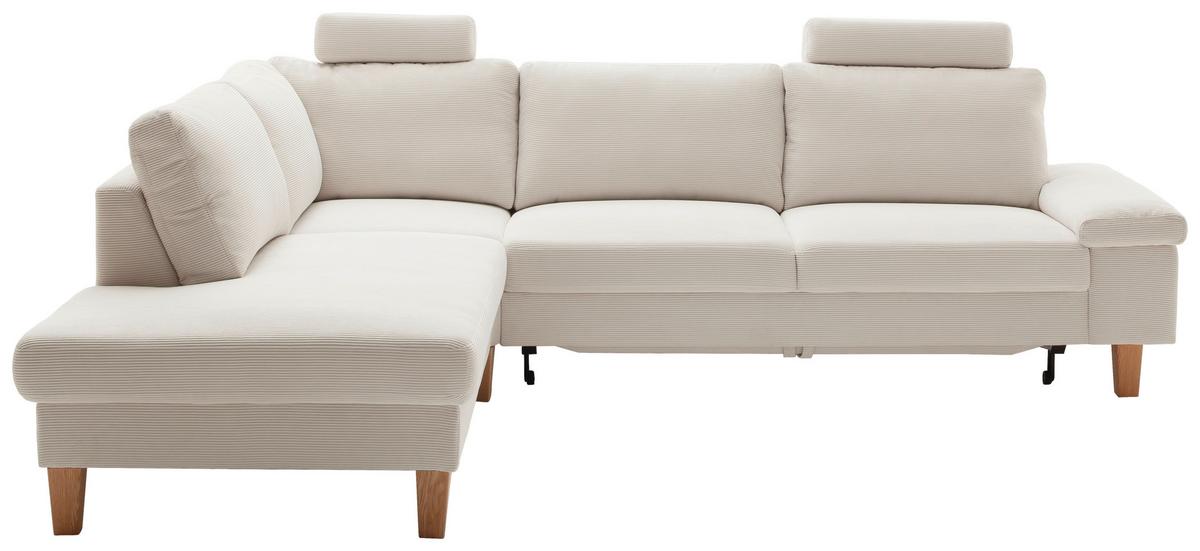 Wohnlandschaft Corvara 2.0 - Weiss/Eichefarben, Konventionell, Holz/Holzwerkstoff (220/86/286cm) - Premium Living