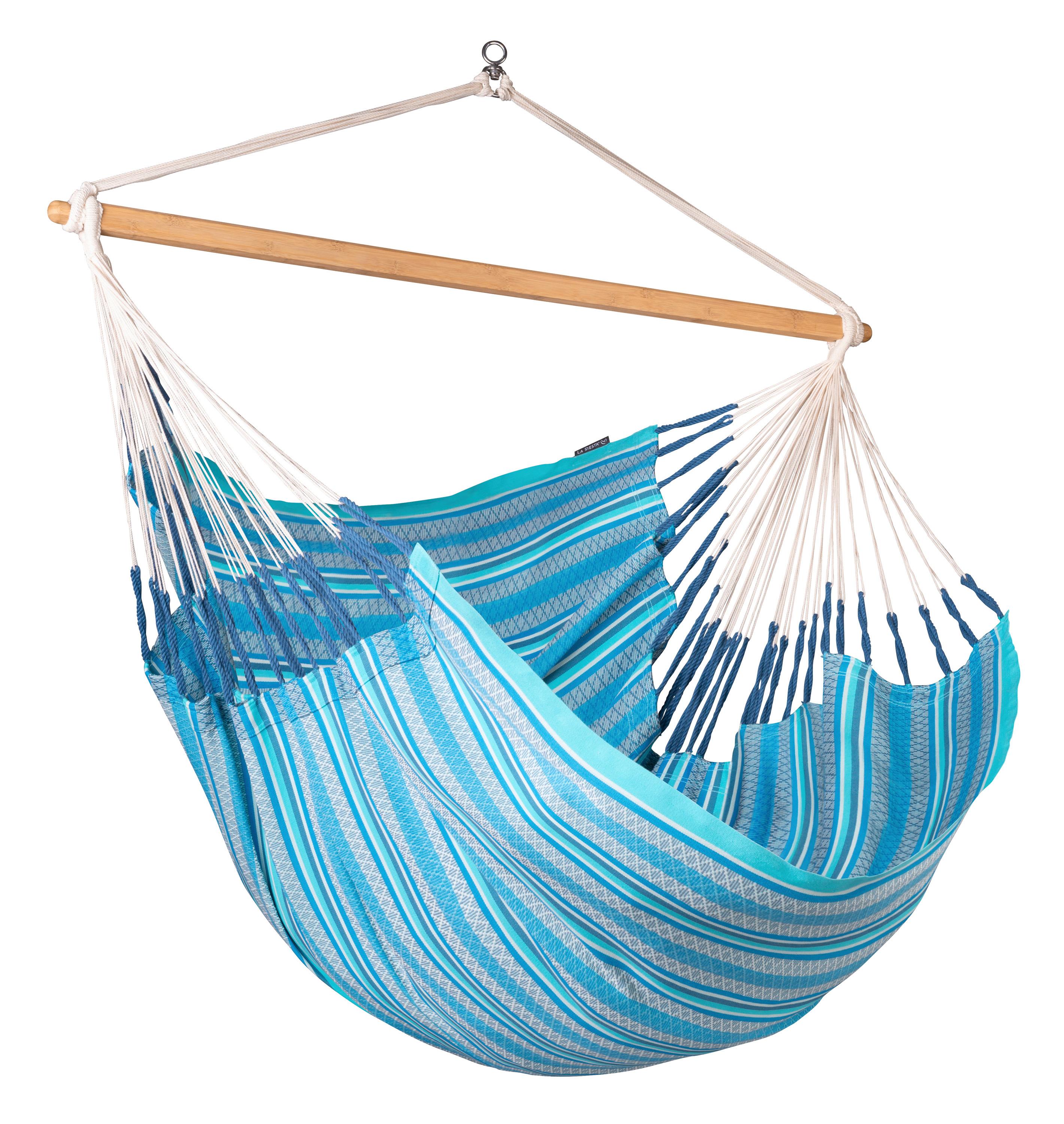 Hängesessel Kingsize Hammock Chair Blau - Blau/Dunkelblau, KONVENTIONELL, Holz/Textil (140/170/210cm) - La Siesta