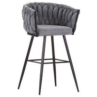 STOŁEK BAROWY WEAVY - czarny/szary, Design, metal/tkanina (57/110/61cm) - Landscape