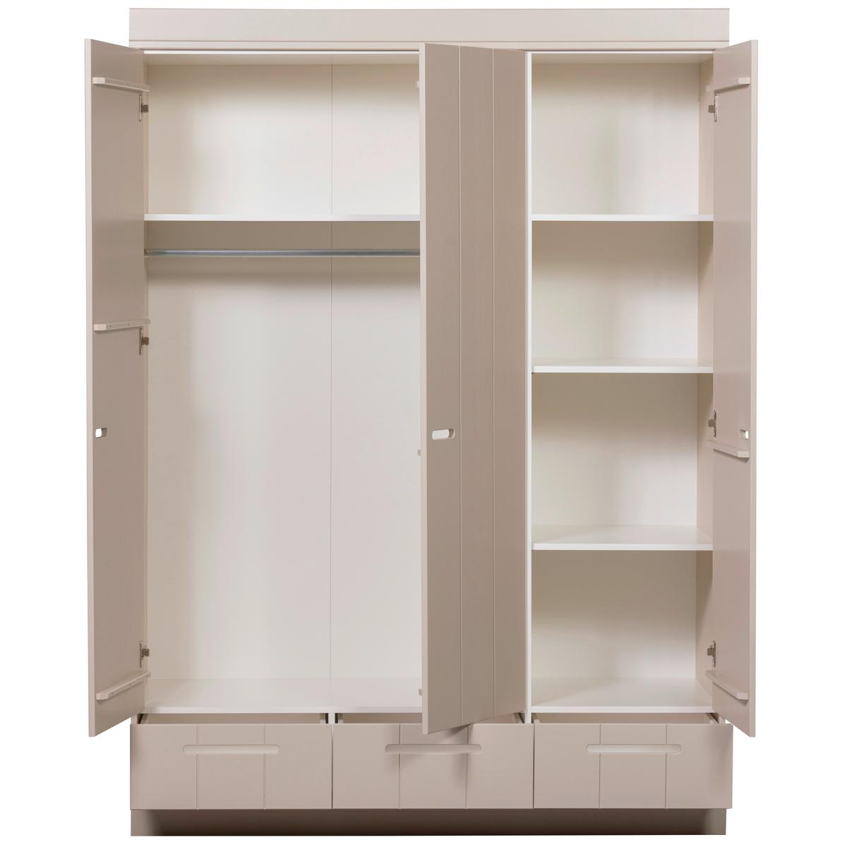Drehtürenschrank Connect Grau - Hellgrau, Design, Holz (140/195/53cm) - Livetastic