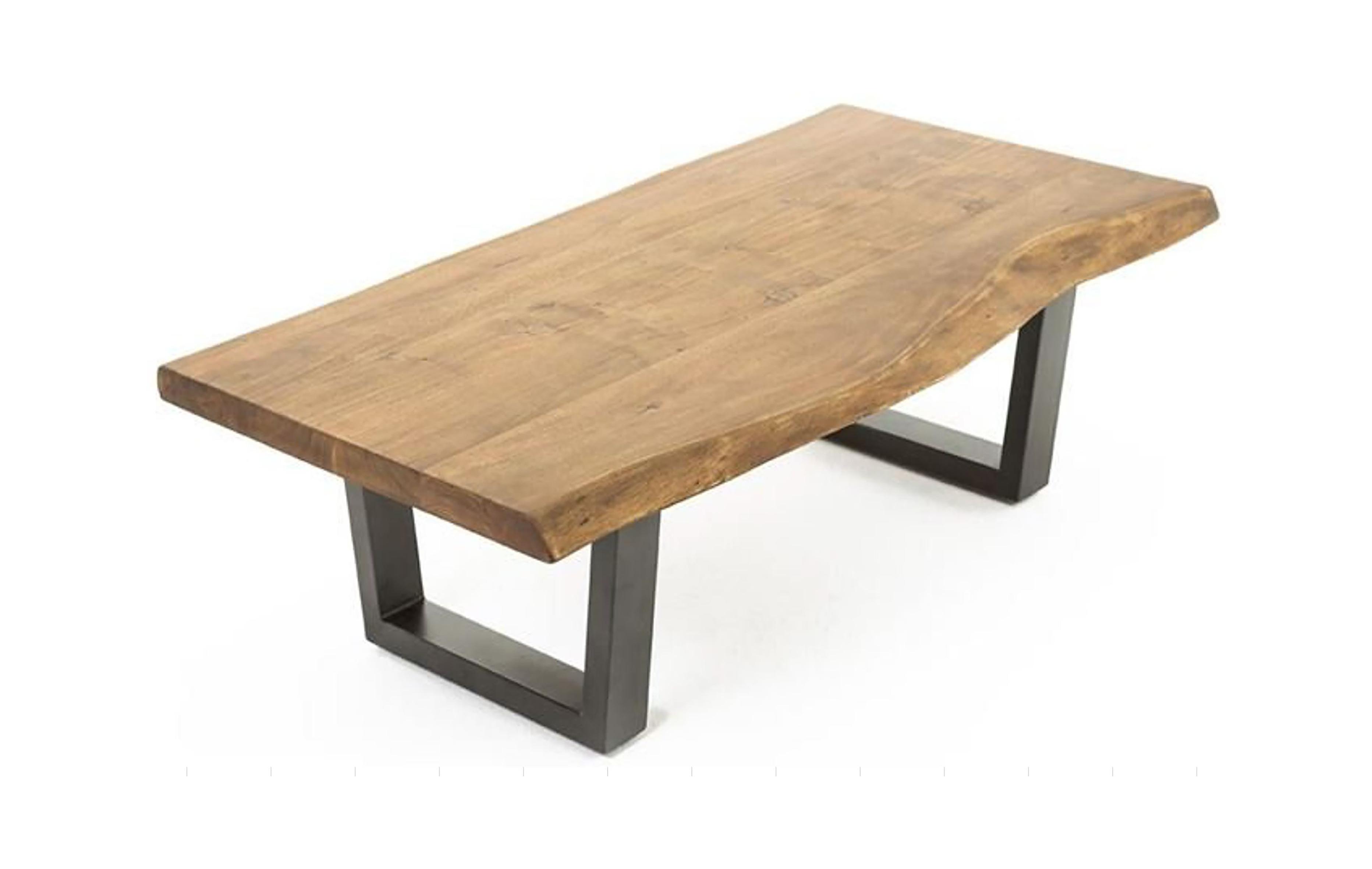 Couchtisch Judy Echtholz/Schwarz - Schwarz/Akaziefarben, MODERN, Holz/Metall (120/60/45cm) - MID.YOU