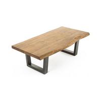 Couchtisch Judy Echtholz/Schwarz - Schwarz/Akaziefarben, MODERN, Holz/Metall (120/60/45cm) - MID.YOU