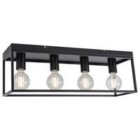 Deckenleuchte Qaudri Max. 40 Watt - Schwarz, Konventionell, Metall (61/18/20cm) - Modern Living