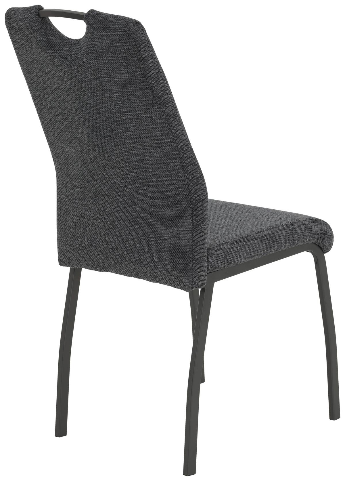 STUHL-SET Elif III S Anthrazit - Dunkelgrau/Anthrazit, MODERN, Textil/Metall (44/96/64cm) - MID.YOU