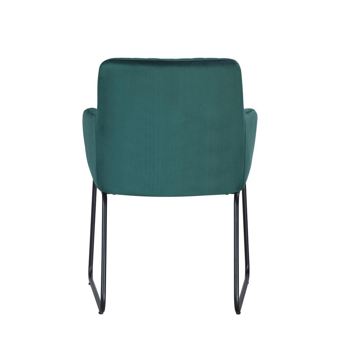 KRZESŁO Z PODŁOKIETNIKAMI TAYLER    -HOM IN- - zielony/czarny, Design, metal/tkanina (62/83/61cm) - Hom`in