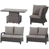 Loungegarnitur Corido 4-tlg. Grau - Grau, Basics, Keramik/Kunststoff (219/88/219cm) - Siena Garden