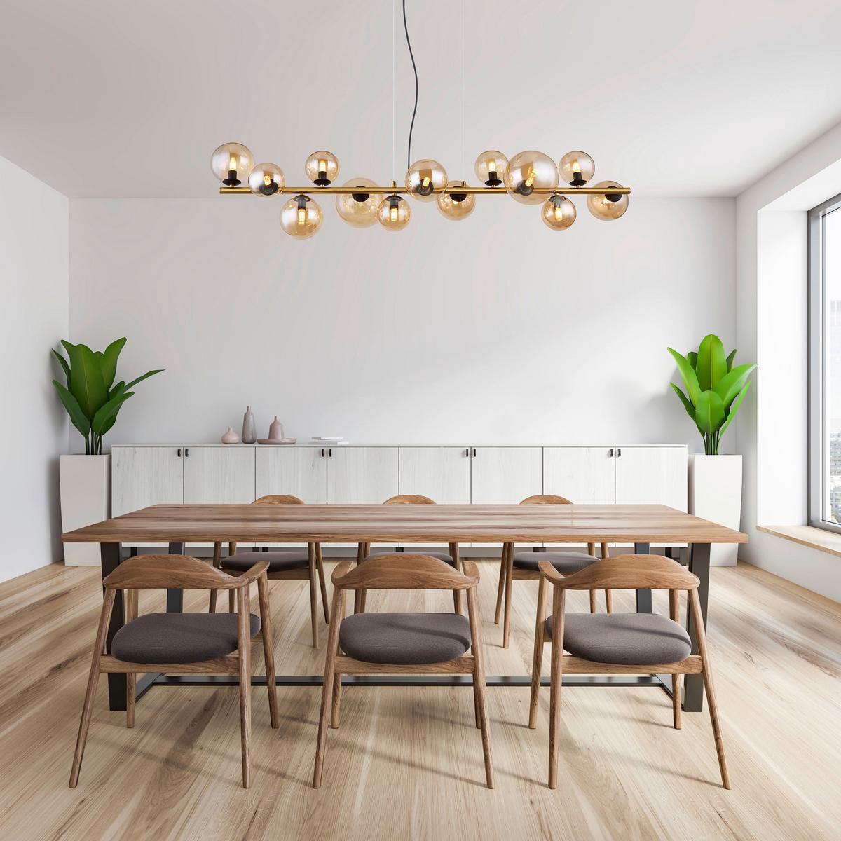 Viseča Led-svetilka Riha, S Sijalko - črna/prosojno, Design, kovina/umetna masa (120/34,5/120cm) - Globo