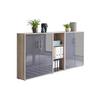 Aktenschrank Office Edition Sw Set 8 Eiche/Anthrazit - Anthrazit Hochglanz/Sonoma Eiche, MODERN, Holzwerkstoff (213/114/33cm) - MID.YOU