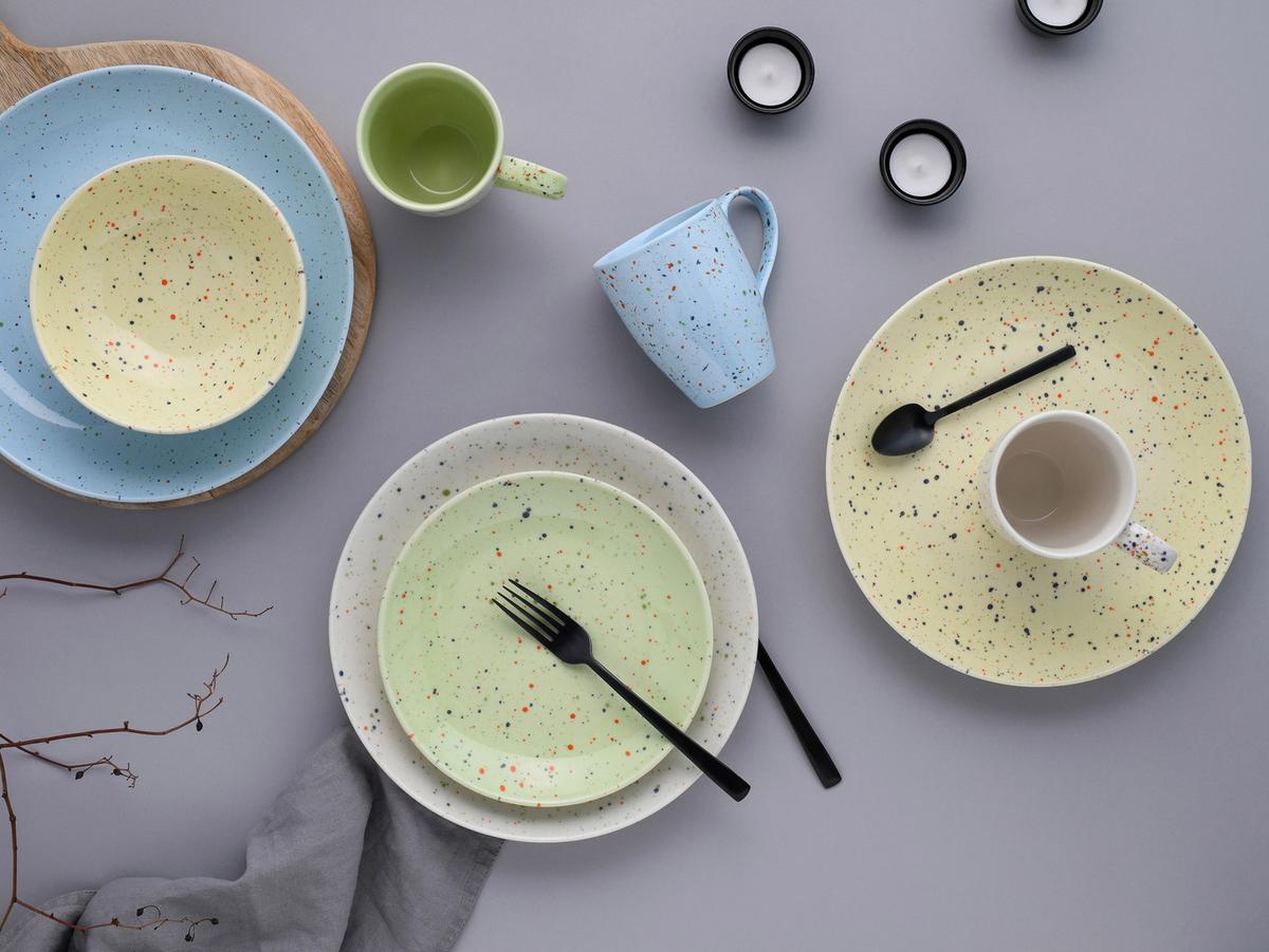 Kombinirani Servis Confetti Bunt, 16-Delni - svetlo modra/svetlo zelena, Basics, keramika - Creatable