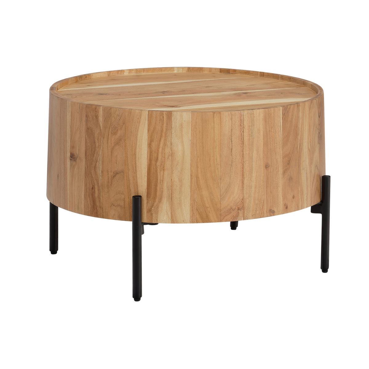 COUCHTISCH WL6.844 - Schwarz/Akaziefarben, Design, Holz/Metall (60/60/41cm) - MID.YOU