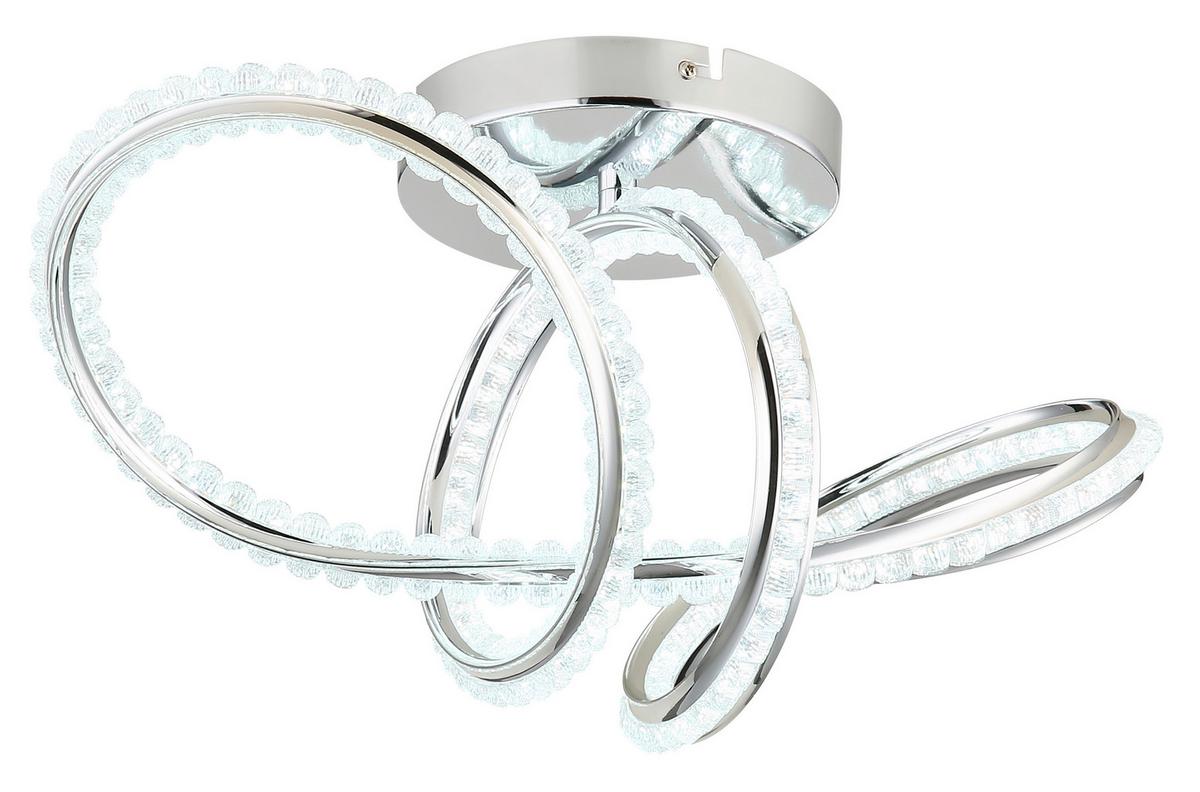 Led-deckenleuchte 67440d Evangeline - Chromfarben/Klar, Design, Kunststoff/Metall (50/25/25cm) - Globo