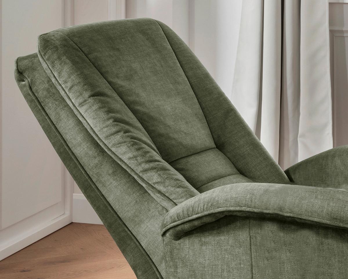 Relaxsessel Harry Dunkelgrün Velours - Dunkelgrün/Schwarz, Design, Kunststoff/Textil (77/107/88cm) - Livetastic