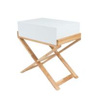 BEISTELLTISCH VALERIE 400 WEIß / NATURAL - Weiss, Design, Holz/Holzwerkstoff (56/58/34cm) - Kayoom