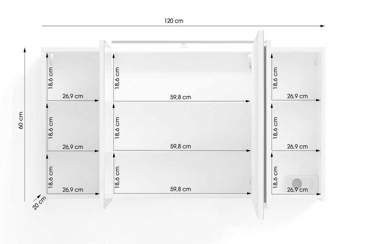 Spiegelschrank Spree Anthrazit - MODERN, Glas/Holzwerkstoff (120/60/15cm) - MID.YOU