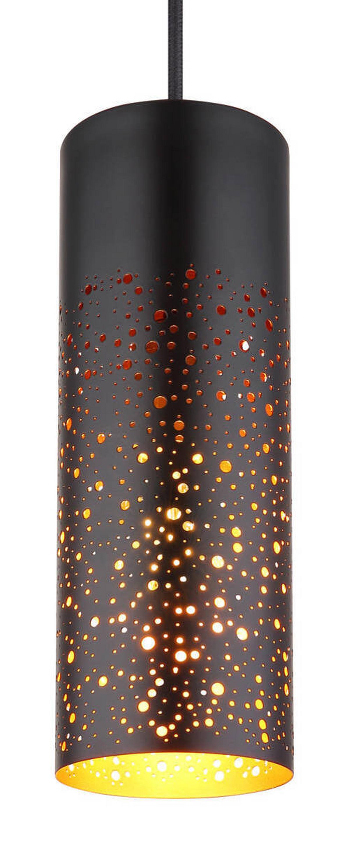 Hängeleuchte Crocky Schwarz/Goldfarben max. 40W - Goldfarben/Schwarz, Design, Metall (10/150cm) - Globo