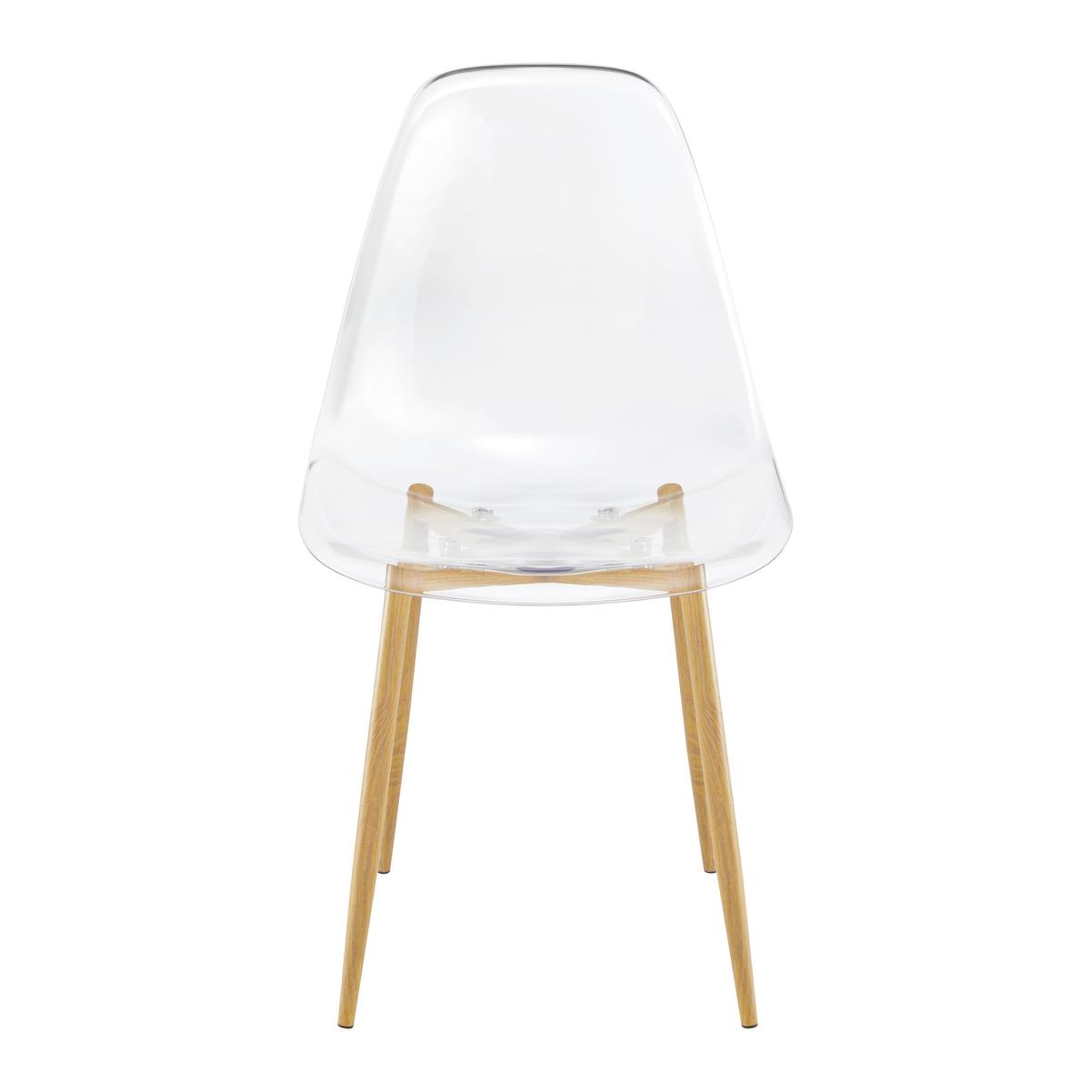 Stuhl Vinnie Transparent Kunststoff - Transparent/Naturfarben, MODERN, Kunststoff/Metall (47/83/52cm) - Bessagi Home