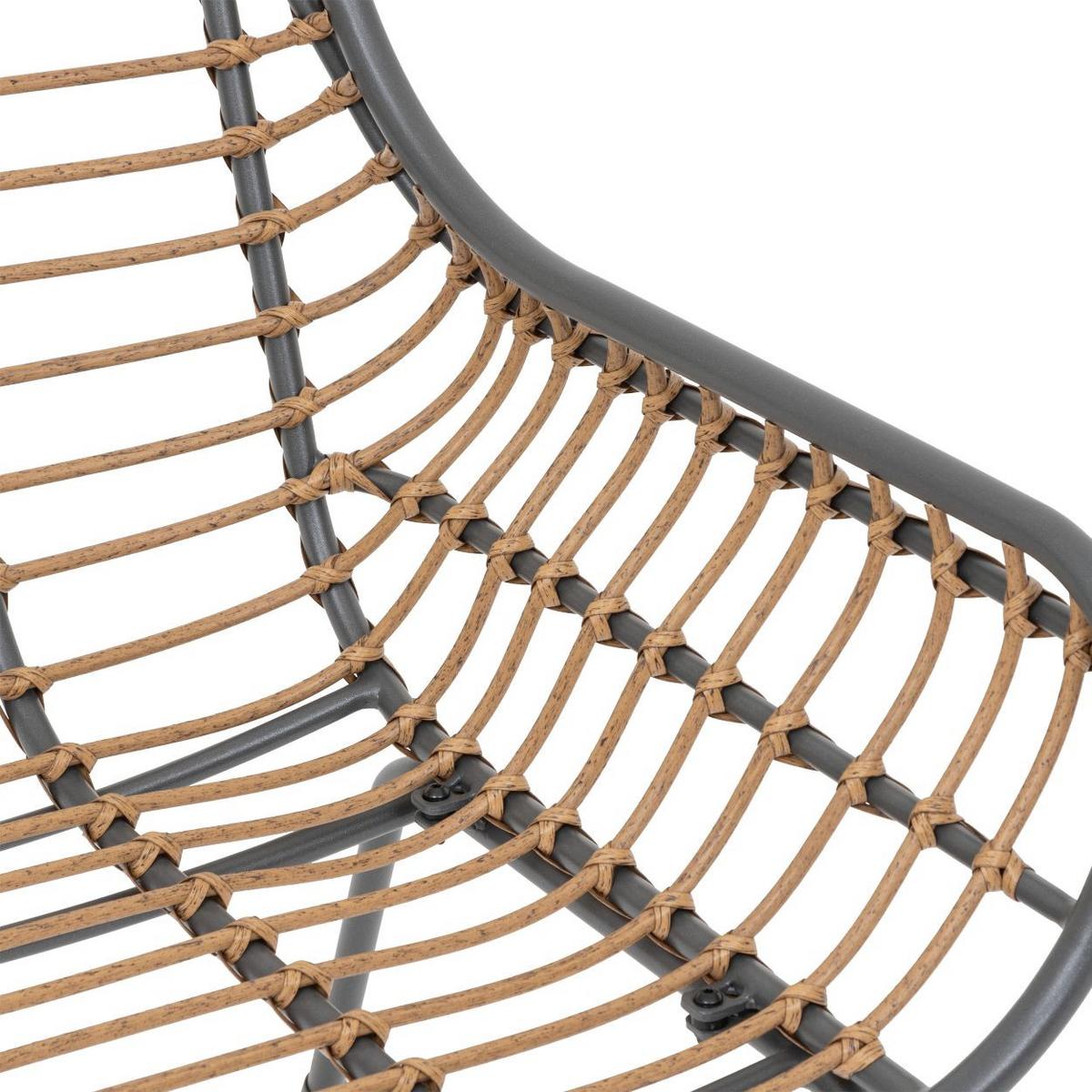 Set grădină Paopao - bej/antracit, Basics, plastic/metal (190/71/77cm)