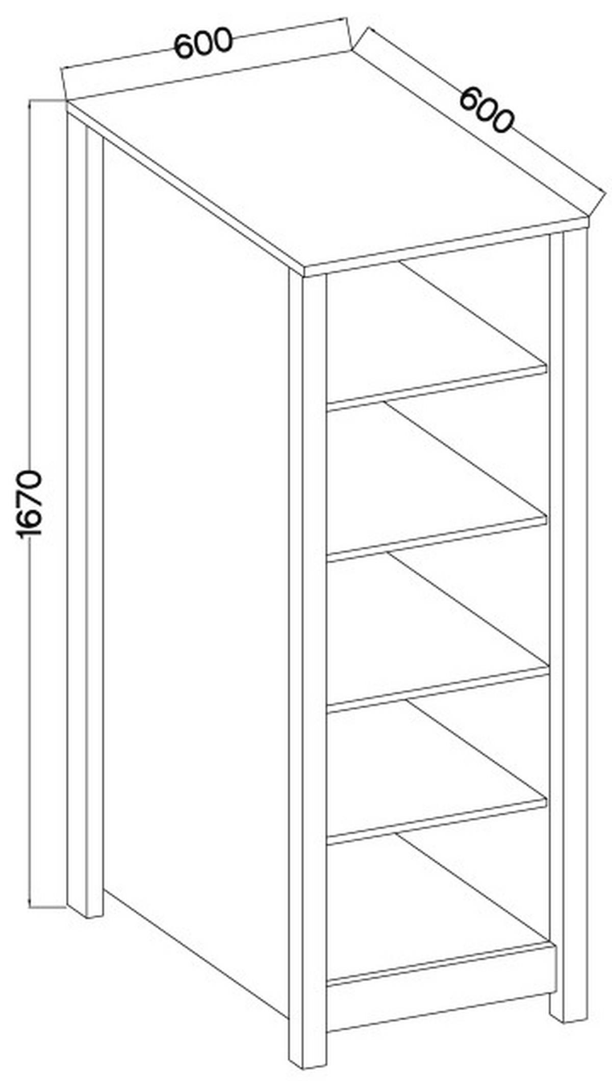 Standregal Venet, Anthrazit/Artisan Eiche - Anthrazit/Eiche Artisan, MODERN, Holzwerkstoff (60/167/60cm) - Mömax