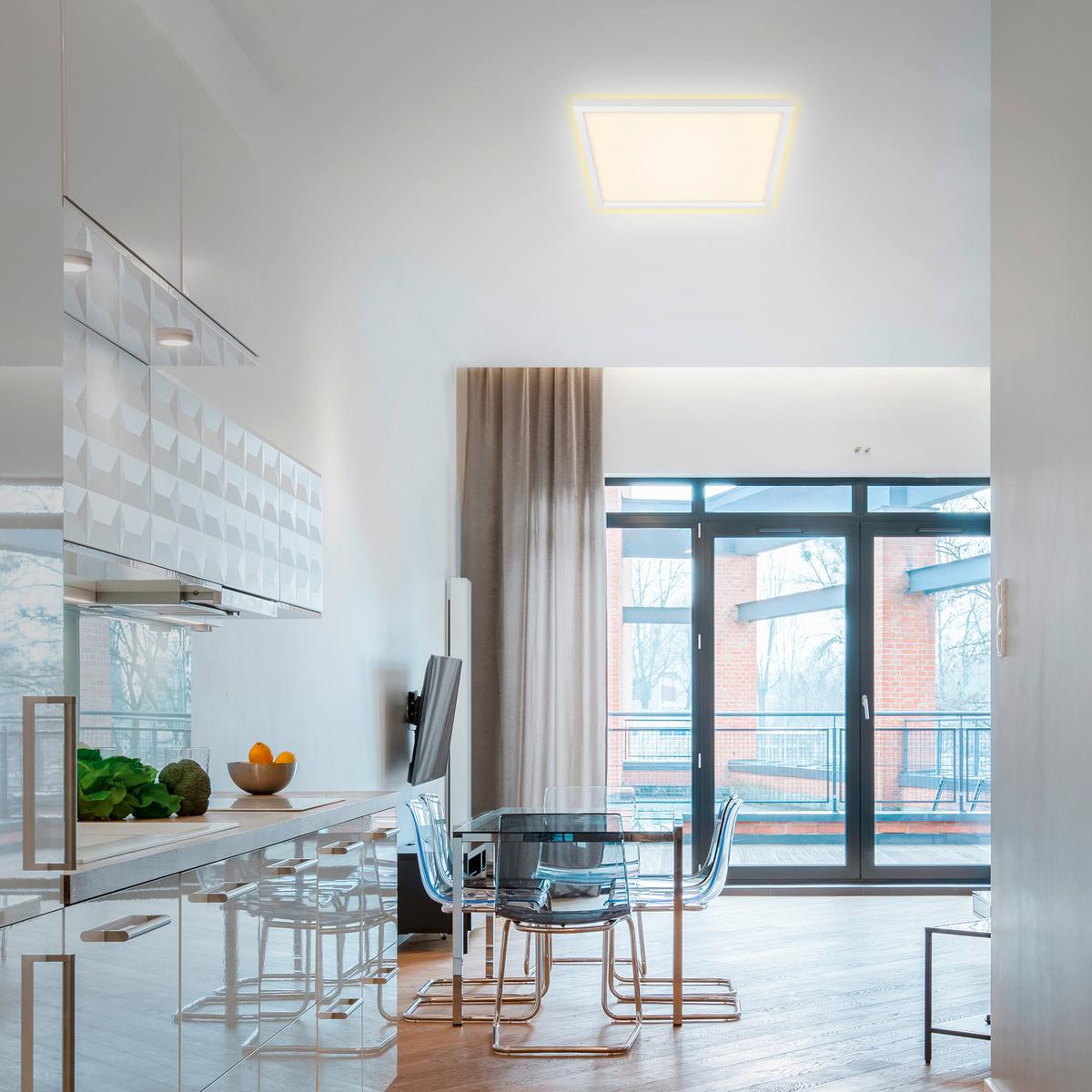 LED-Deckenleuchte Cadre Weiß max. 22 Watt - Weiß, Basics, Kunststoff (42,2/42,2/4cm)