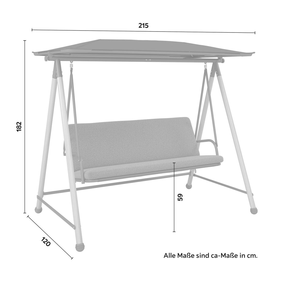 Balansoar Budapest - antracit/negru, Modern, metal/textil (215/182/120cm) - Mömax