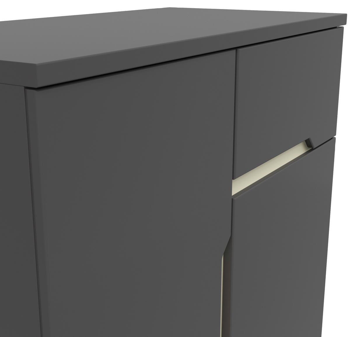 Kommode Manhatten in Grau/Graphitfarben - Graphitfarben/Schwarz, Modern, Holzwerkstoff/Kunststoff (85/95/42cm) - Premium Living