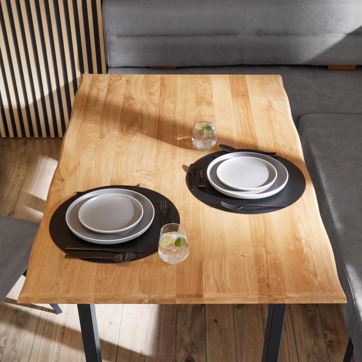 Esstisch Canu Eichefarben Echtholz ca. 170x90x75cm - Eichefarben/Schwarz, MODERN, Holz/Metall (170/90/75cm) - Zandiara