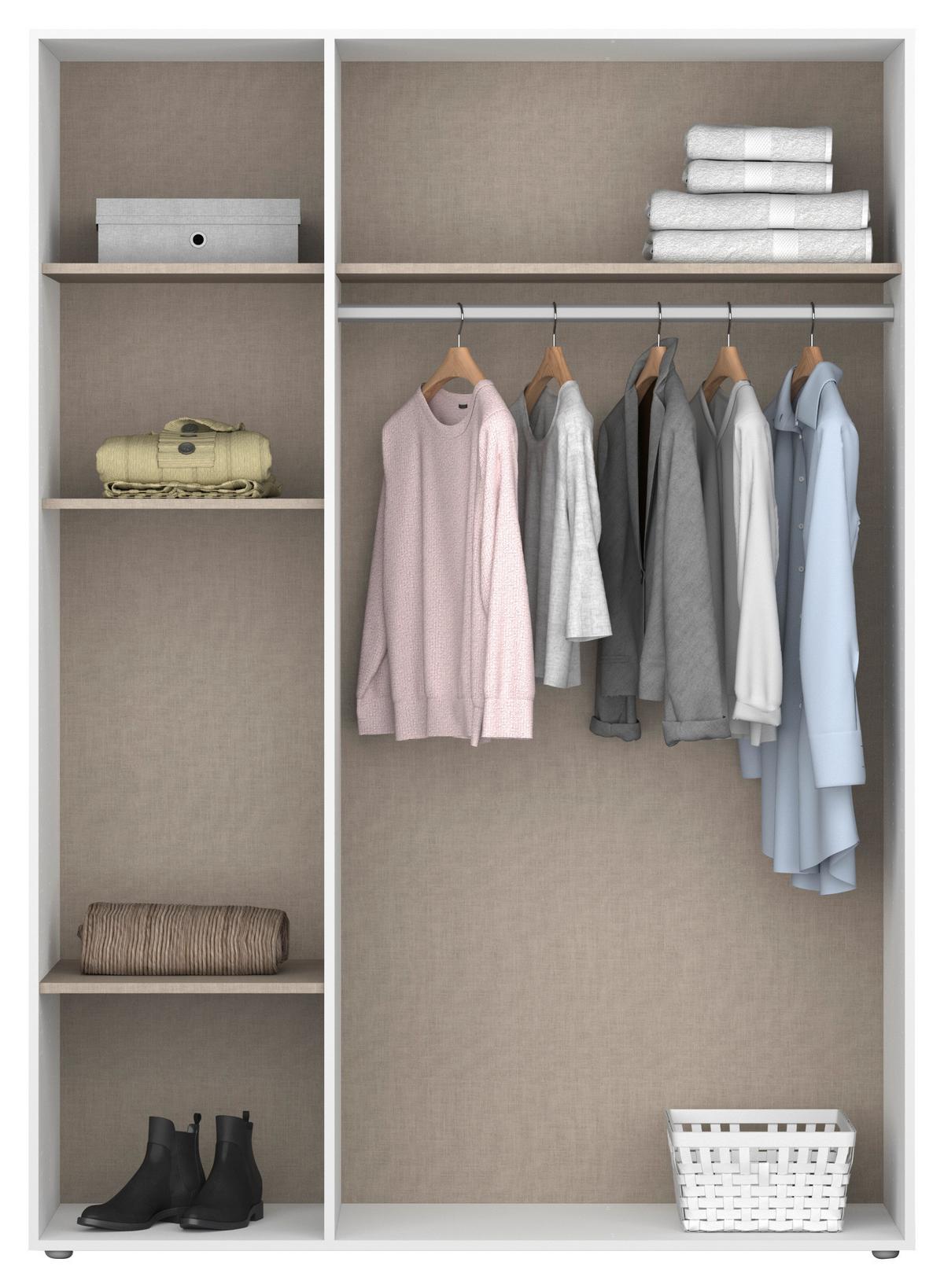 DULAP  USI ROTATIVE VOYAGER - alb/stejar Artisan, Modern, material pe bază de lemn (140/194/53cm) - Modern Living