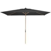 Sonnenschirm Alu Wood Ultra Grau/Eschefarben ca. 200x300cm - Anthrazit/Eschefarben, Basics, Textil/Metall (200/300cm) - KNIRPS