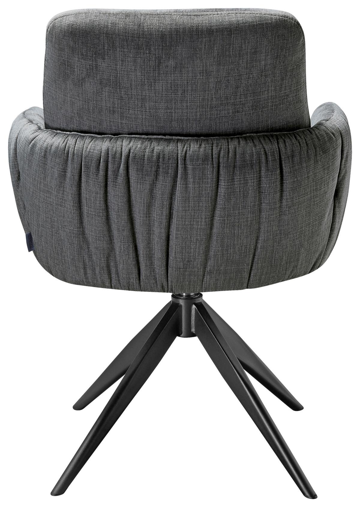 KRZESŁO Z PODŁOKIETNIKAMI ELOISE MOOVE -EXKLUSIV- - czarny/szary, Design, metal/tkanina (59/85/62cm) - Moderano