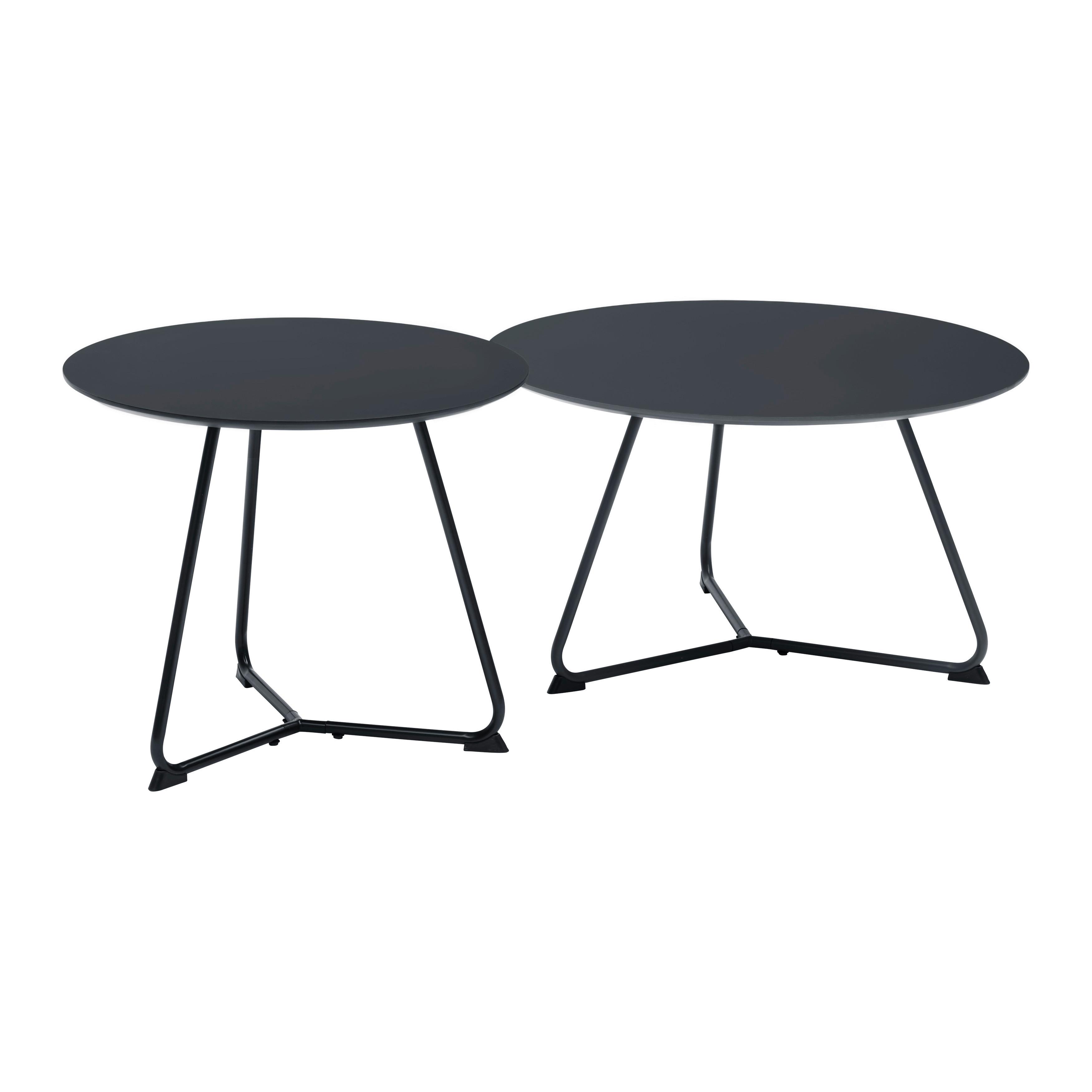 SOFFBORD MICA - svart, Modern, metall/trämaterial (55/55/46cm) - Mömax