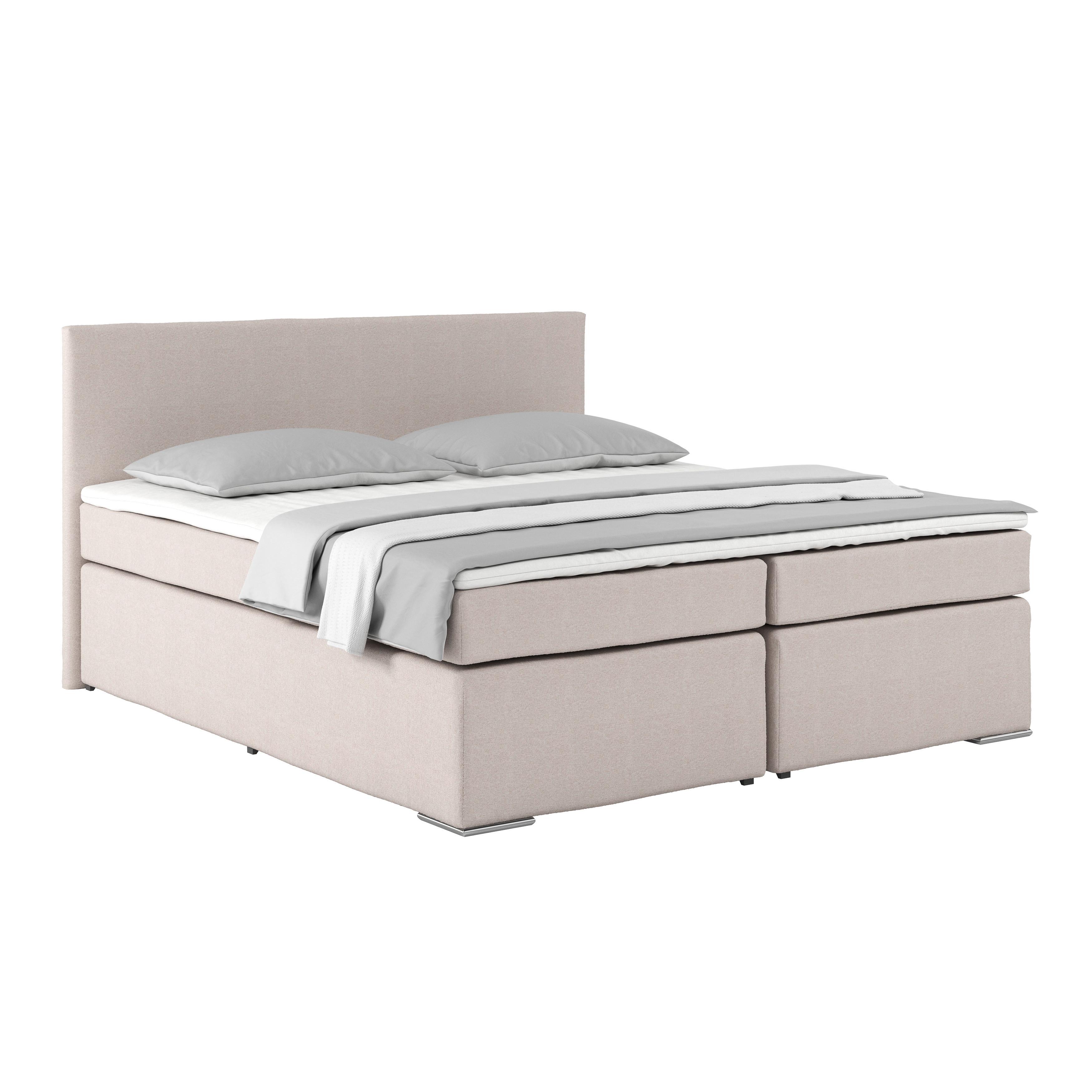 Boxspring Krevet Nero - bež/boje kroma, Konvencionalno, tekstil/metal (180/200cm) - Best Price