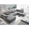 Wohnlandschaft Wayne U inkl. Kissen Grau - Silberfarben/Grau, KONVENTIONELL, Kunststoff/Textil (188/340/240cm) - MID.YOU