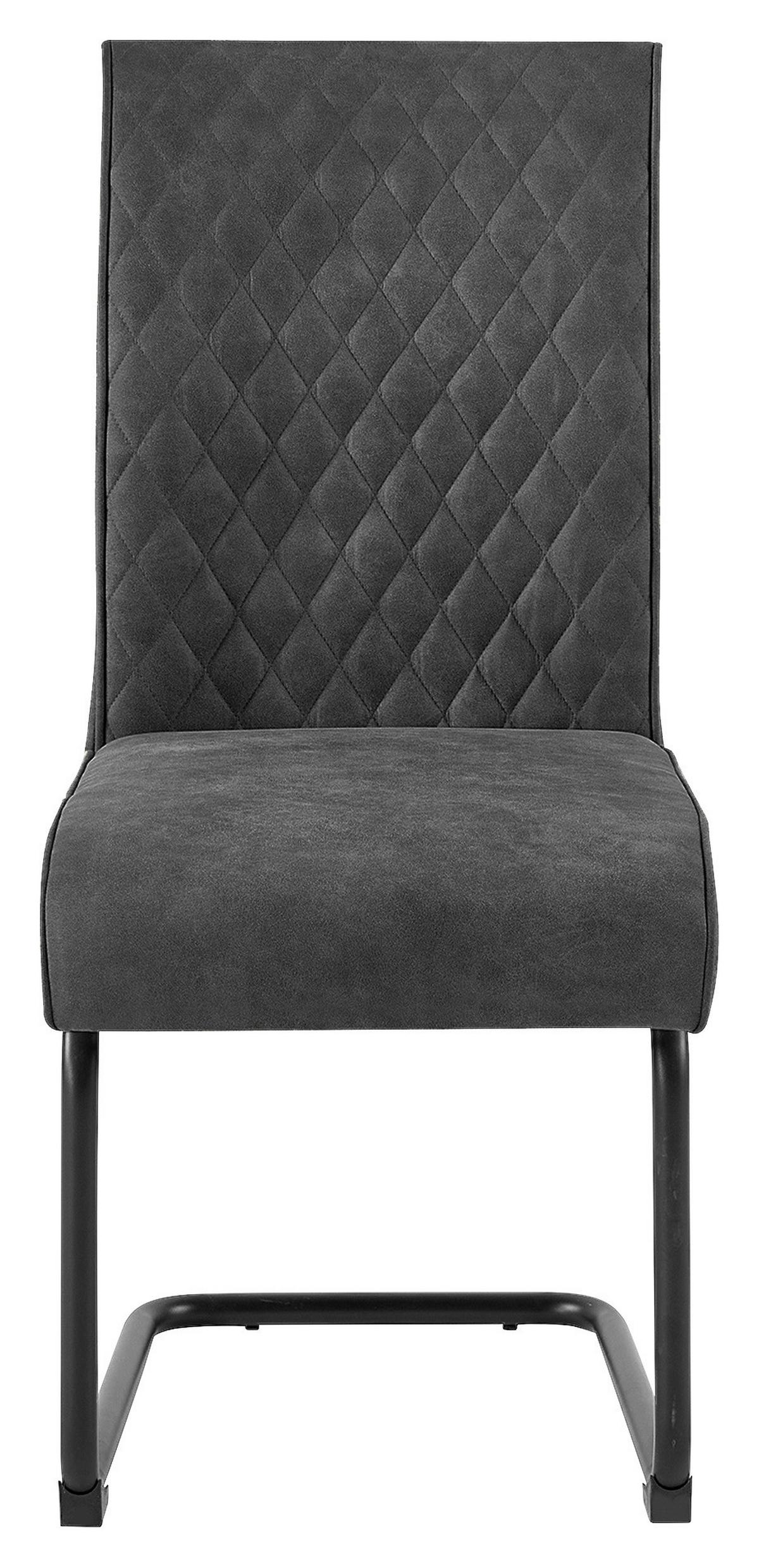 Schwingstuhl-Set Maria-XXL 2er-Set Anthrazit - Anthrazit/Schwarz, MODERN, Textil/Metall (45/95/60cm) - MID.YOU