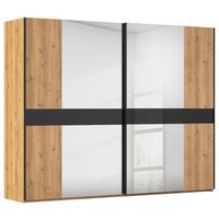 Omara Z Drsnimi Vrati Mera, Barva Hrasta, Črna - črna/barve hrasta, Design, kovina/steklo (281/223/68cm) - Dieter Knoll