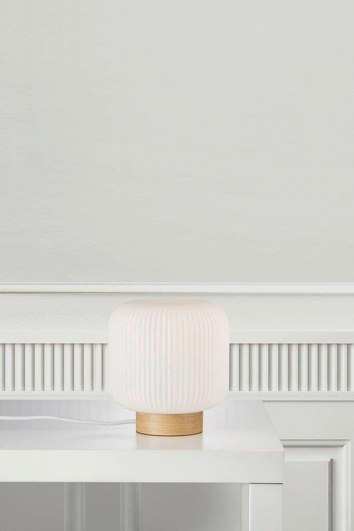 LAMPA STOŁOWA MILFORD TILA HOLZ / JAPANDI - kolor jesionowy/biały, Natur, drewno/szkło (20/20cm) - Nordlux