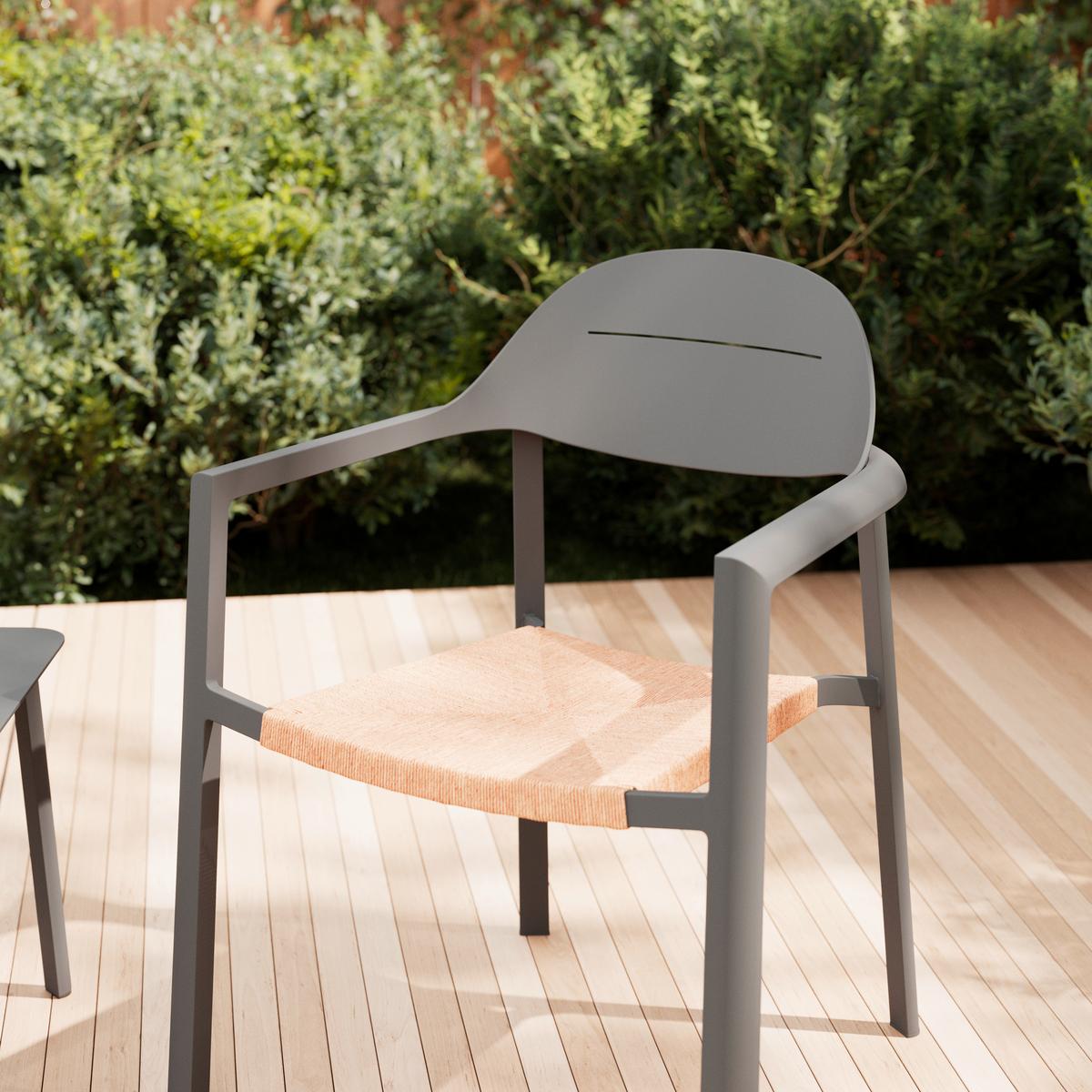 Set Za Balkon Sydney, 3-Delno - temno siva/naravne barve, Moderno, kovina/umetna masa (66/68/66cm) - Mömax