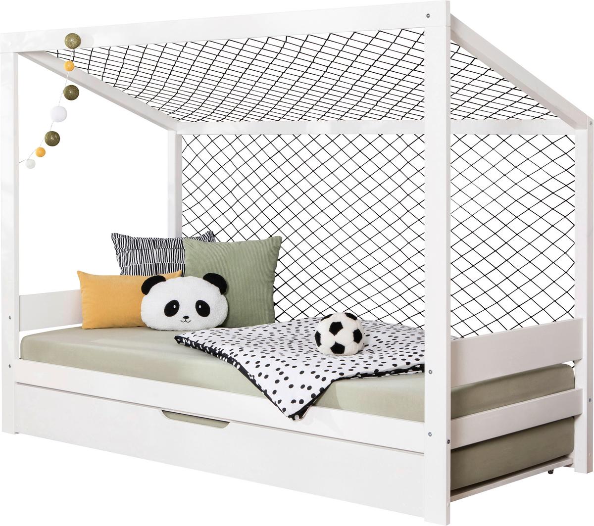 Postelja Soccer, 90x200cm, 2x Letveno Dno, Brez Vzmetnice - bela, Moderno, les (90/200cm) - MID.YOU