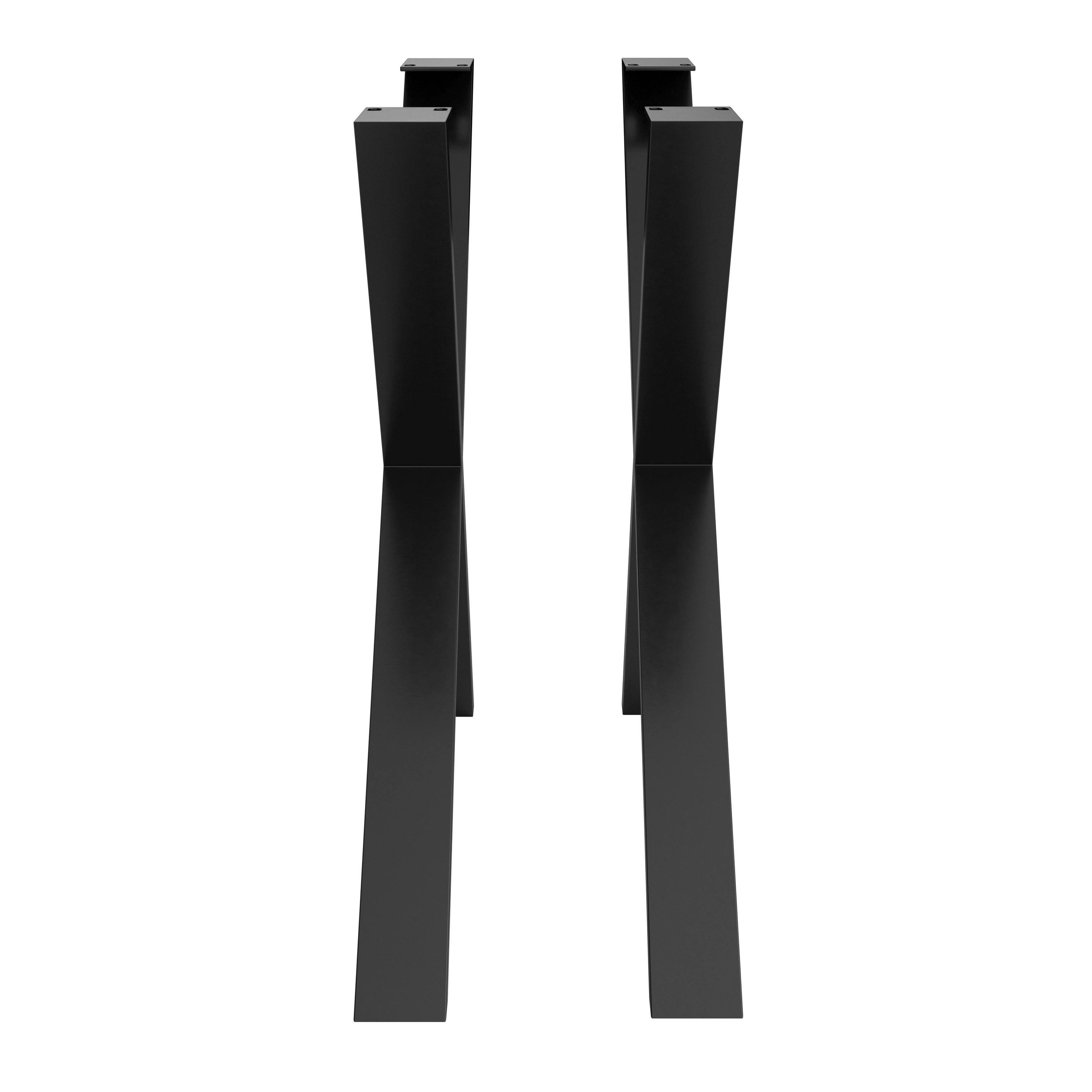 Tischgestell Noah Schwarz - Schwarz, Modern, Metall (78/72/7,5cm) - Mömax