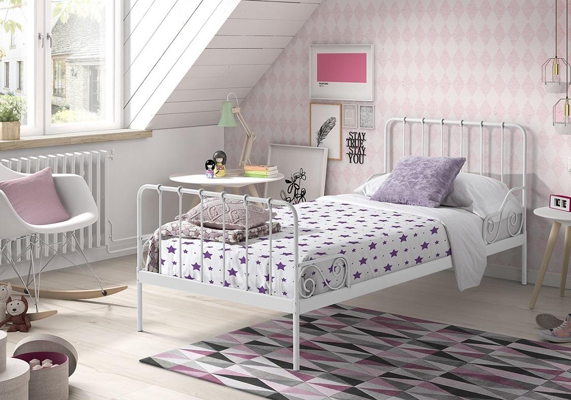 Kinder-/Juniorbett Alice ca. 90x200 cm Weiß - Weiß, ROMANTIK / LANDHAUS, Holzwerkstoff/Metall (90/200cm) - MID.YOU