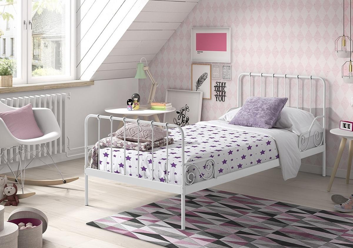 Kinder-/Juniorbett Alice ca. 90x200 cm Weiß - Weiß, ROMANTIK / LANDHAUS, Holzwerkstoff/Metall (90/200cm) - MID.YOU