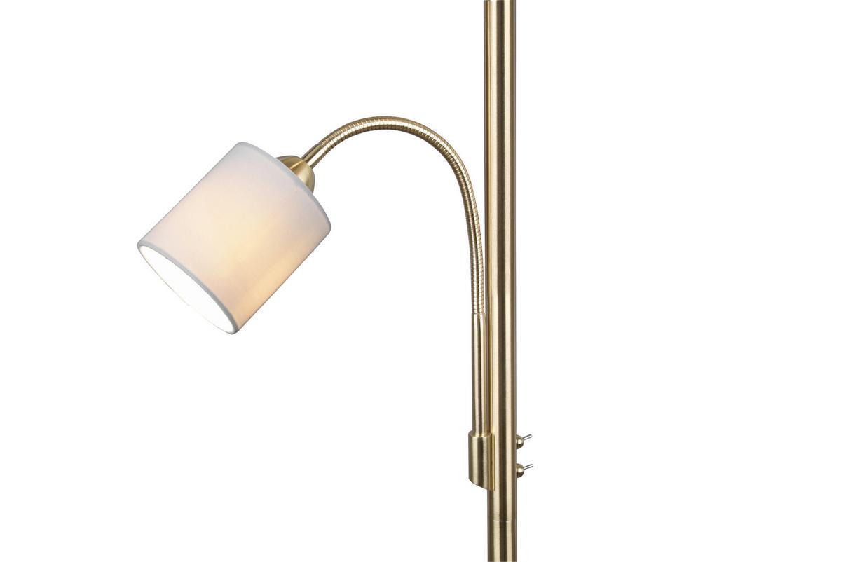 LAMPA STOJĄCA 403900208 HOTEL - kolor mosiężny/kremowy, Konventionell, metal/tkanina (40/40/170cm) - Trio Leuchten