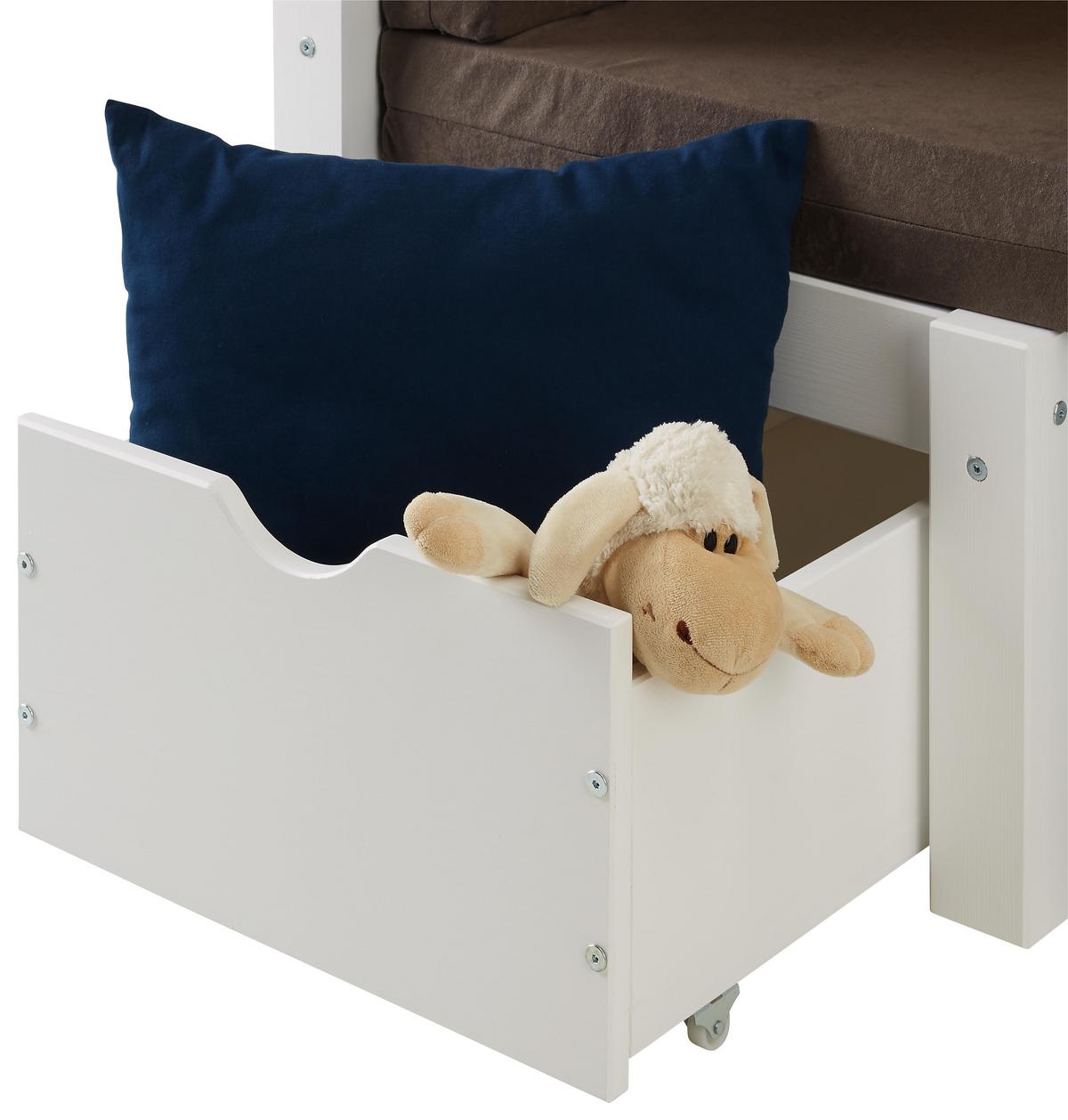 Etagenbett aus Kiefer Massiv ca. 90x200cm - Weiss/Grau, Romantik / Landhaus, Holz/Holzwerkstoff (99/170/209cm) - Zandiara