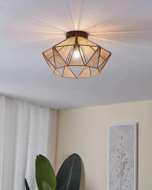 LAMPA SUFITOWA 43775*ADWICKLE - kolor naturalny/czarny, Natur, metal/tkanina (44,5/26cm) - Eglo