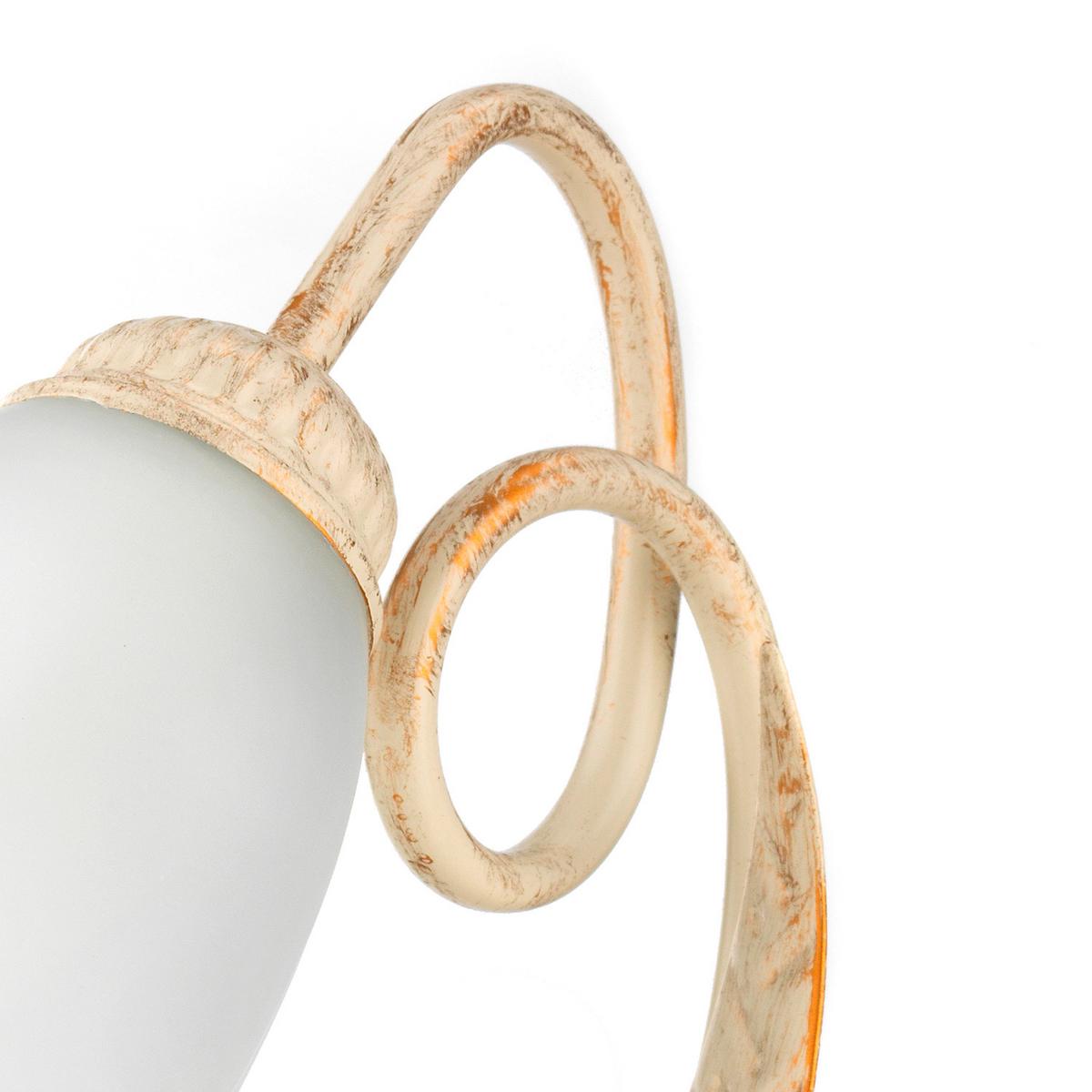 Tischleuchte Doppio Giro Weiß max. 6 Watt - Weiß, KONVENTIONELL, Glas/Metall (23/33cm)