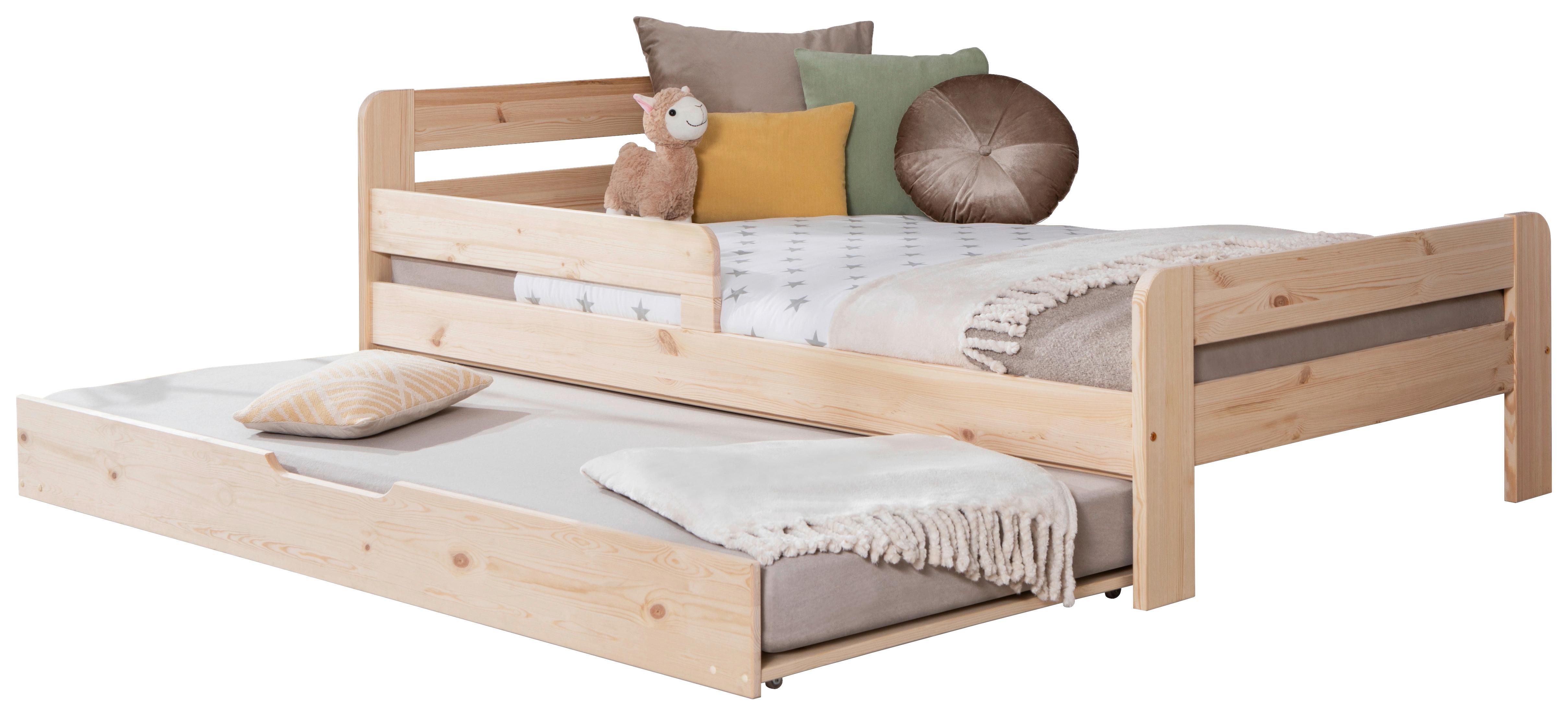 Bett Bennet mit Ausziehbett ca. 120x200 cm Kiefer Natur - Naturfarben, MODERN, Holz/Textil (120/200cm) - MID.YOU