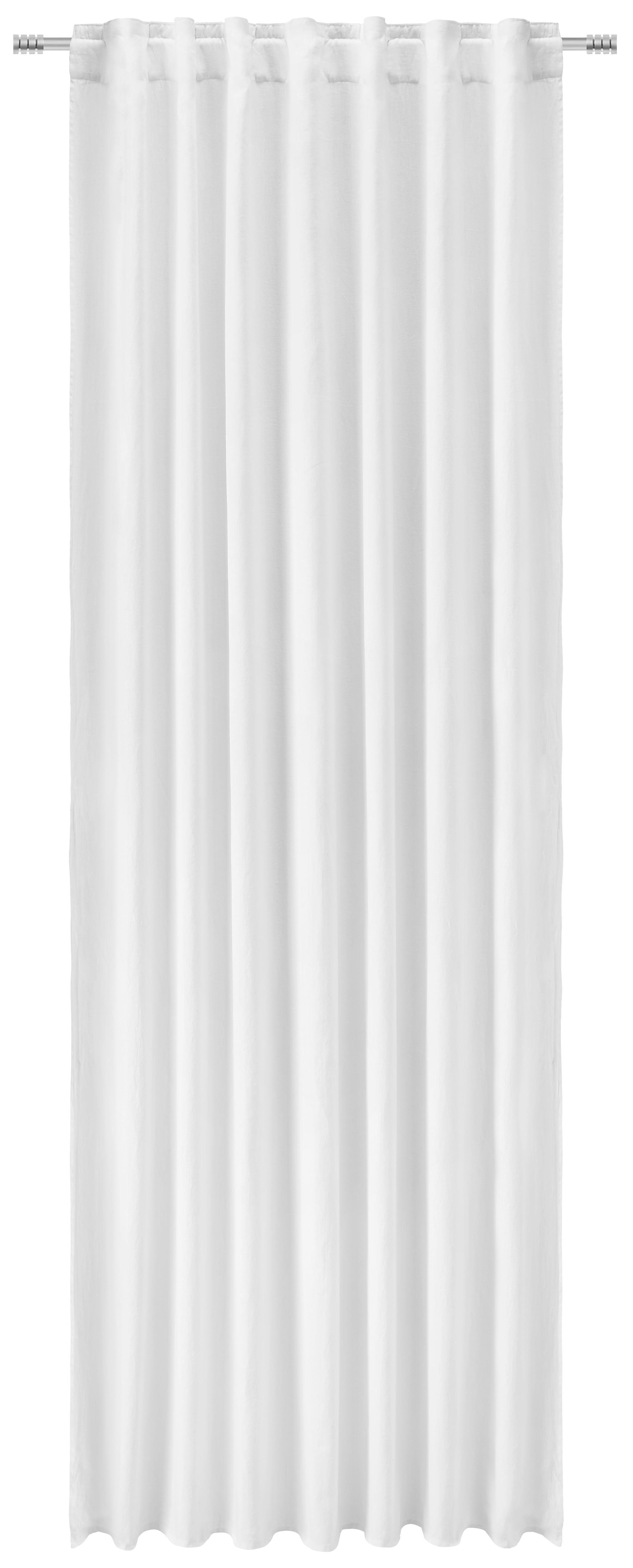 Končana Zavesa Nikita - bela, tekstil (140/245cm) - Bessagi Home