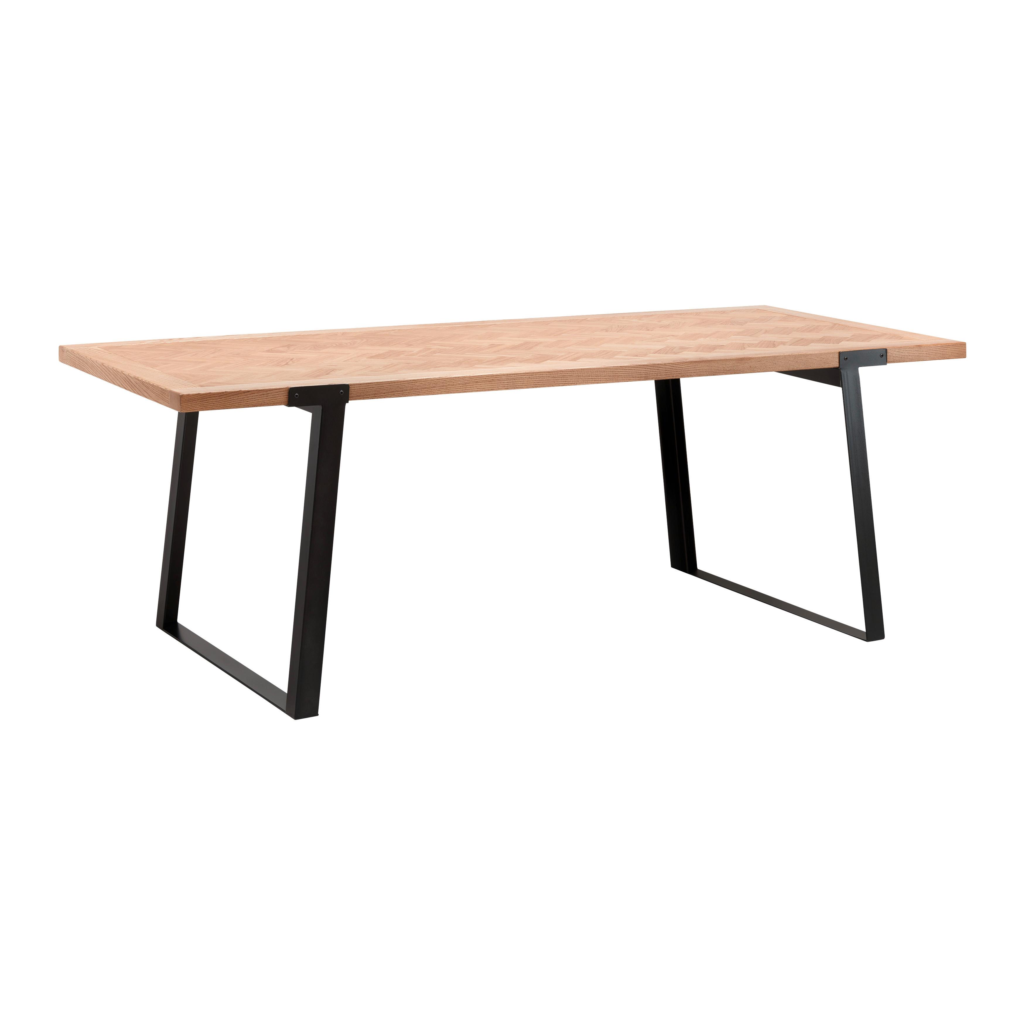 STÓŁ DO JADALNI MILANO - kolor jesionowy/czarny, Modern, metal/drewno (220/100/78cm) - Bessagi Home